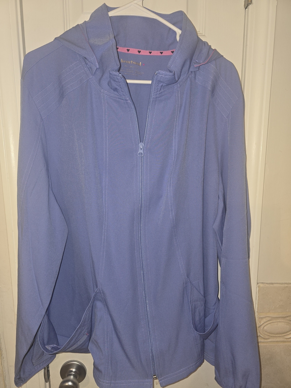HeartSoul Women’s Lavender Zip Hoodie Jacket Scrub Jacket